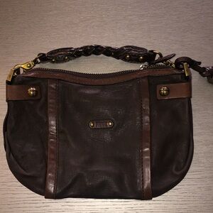 Frye Dark Brown Leather Hobo Bag